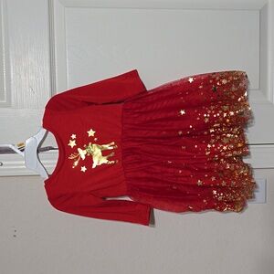 NWT Toddler Girl Red Reindeer Dress Size 3T